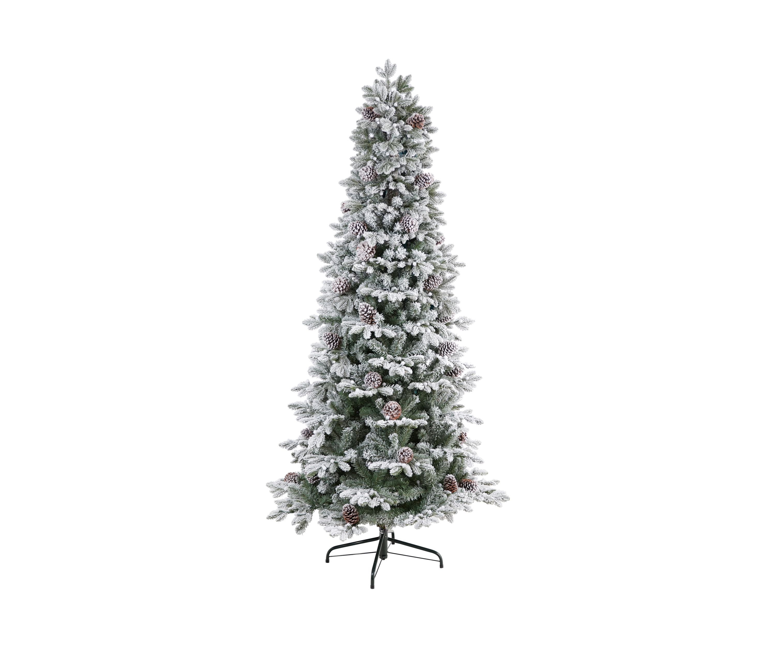 7.5-Foot Flocked Alaskan Pre-Lit Artificial Christmas Tree 350 LED Lights and 2155 Bendable Branches