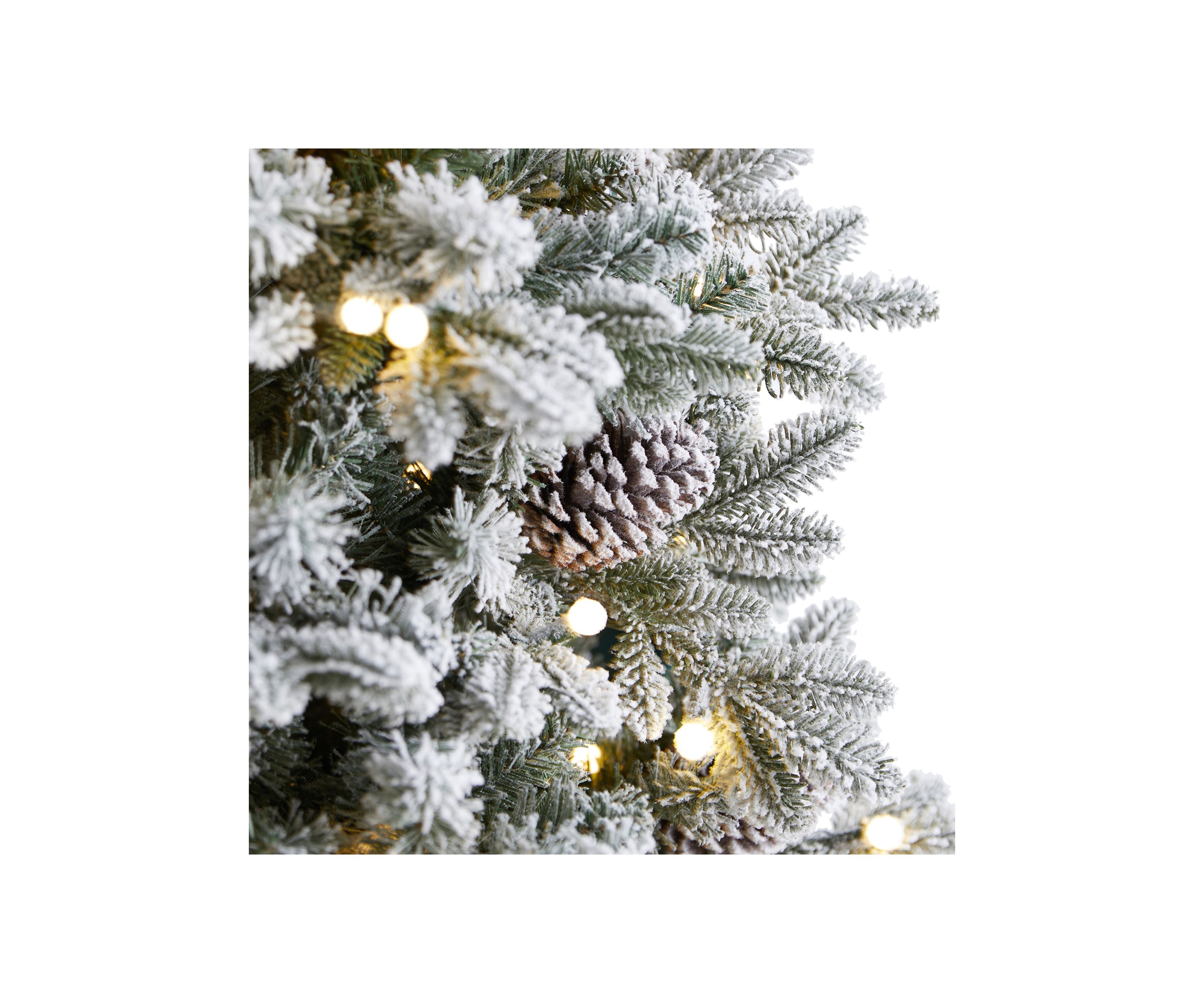 7.5-Foot Flocked Alaskan Pre-Lit Artificial Christmas Tree 350 LED Lights and 2155 Bendable Branches