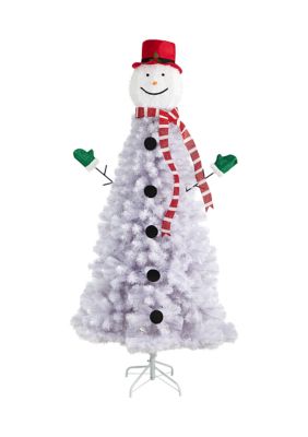 6.5 Foot Snowman Artificial Christmas Tree with 804 Bendable Branches