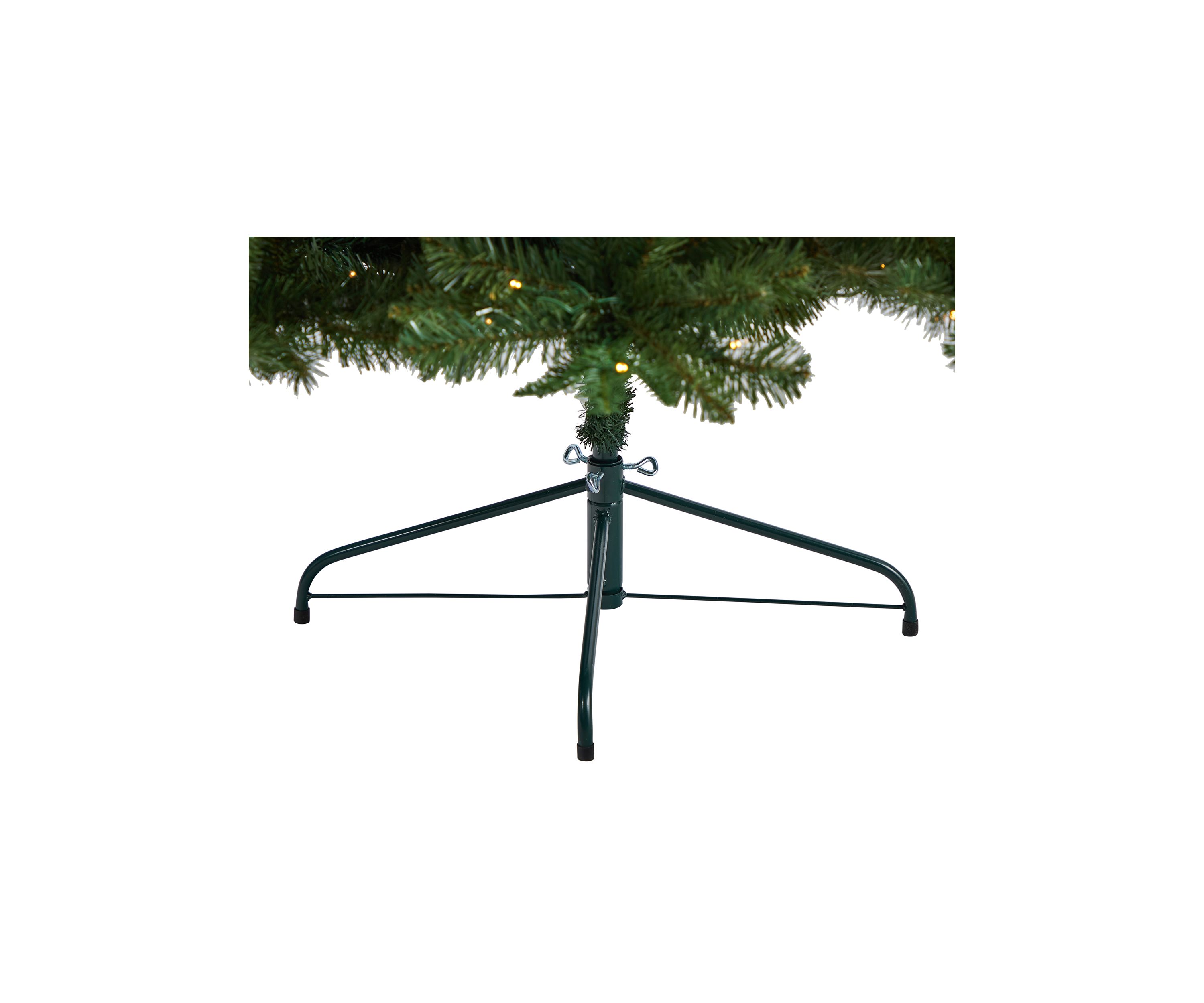 8 Foot Grand Teton Spruce Flat Back Artificial Christmas Tree with 280 Warm White LED Lights and 1208 Bendable Branches