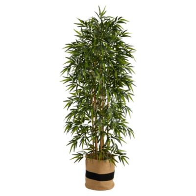 6-Foot Bamboo Artificial Tree with 1024 Bendable Branches in Handmade Natural Cotton Planter