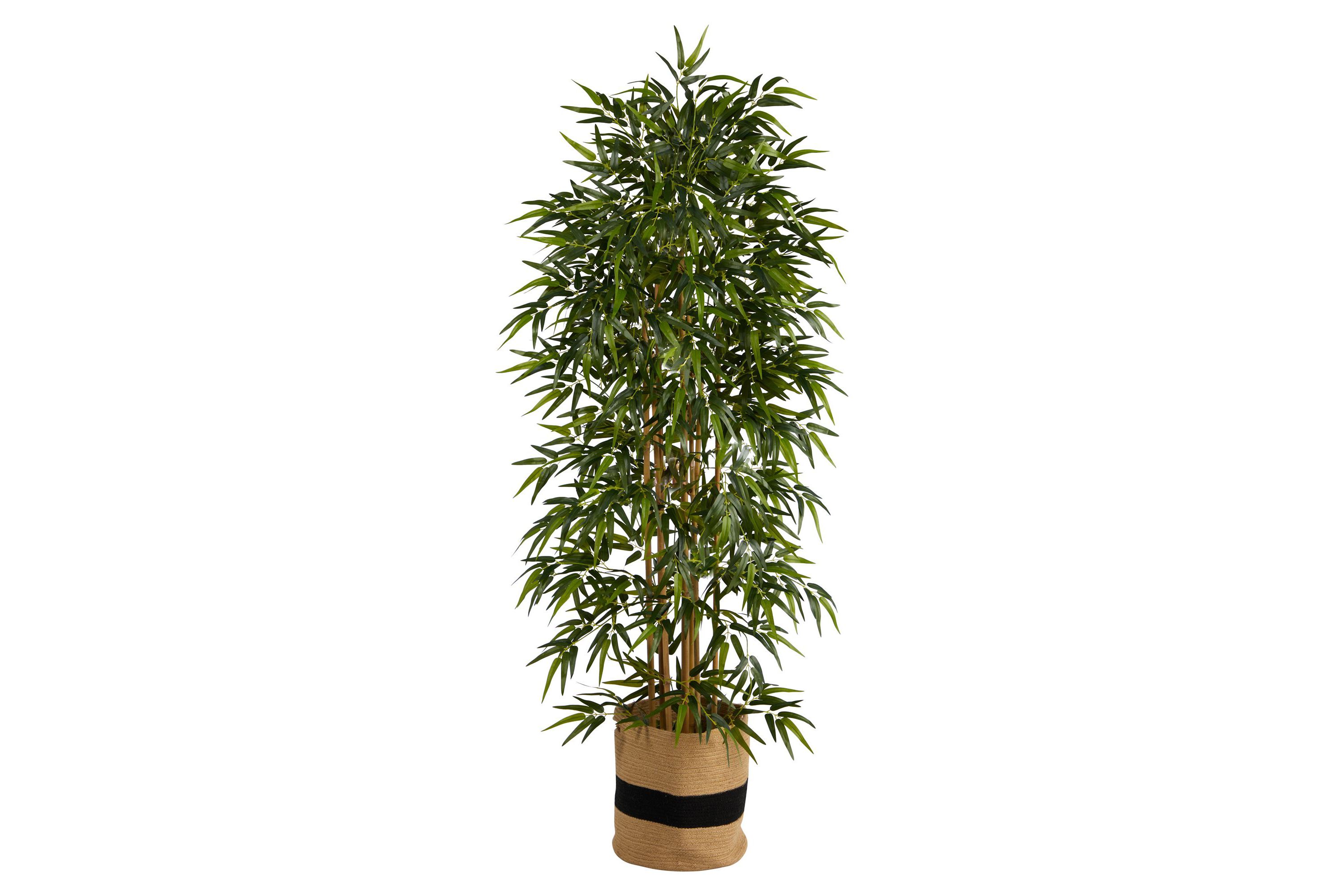 6-Foot Bamboo Artificial Tree with 1024 Bendable Branches in Handmade Natural Cotton Planter