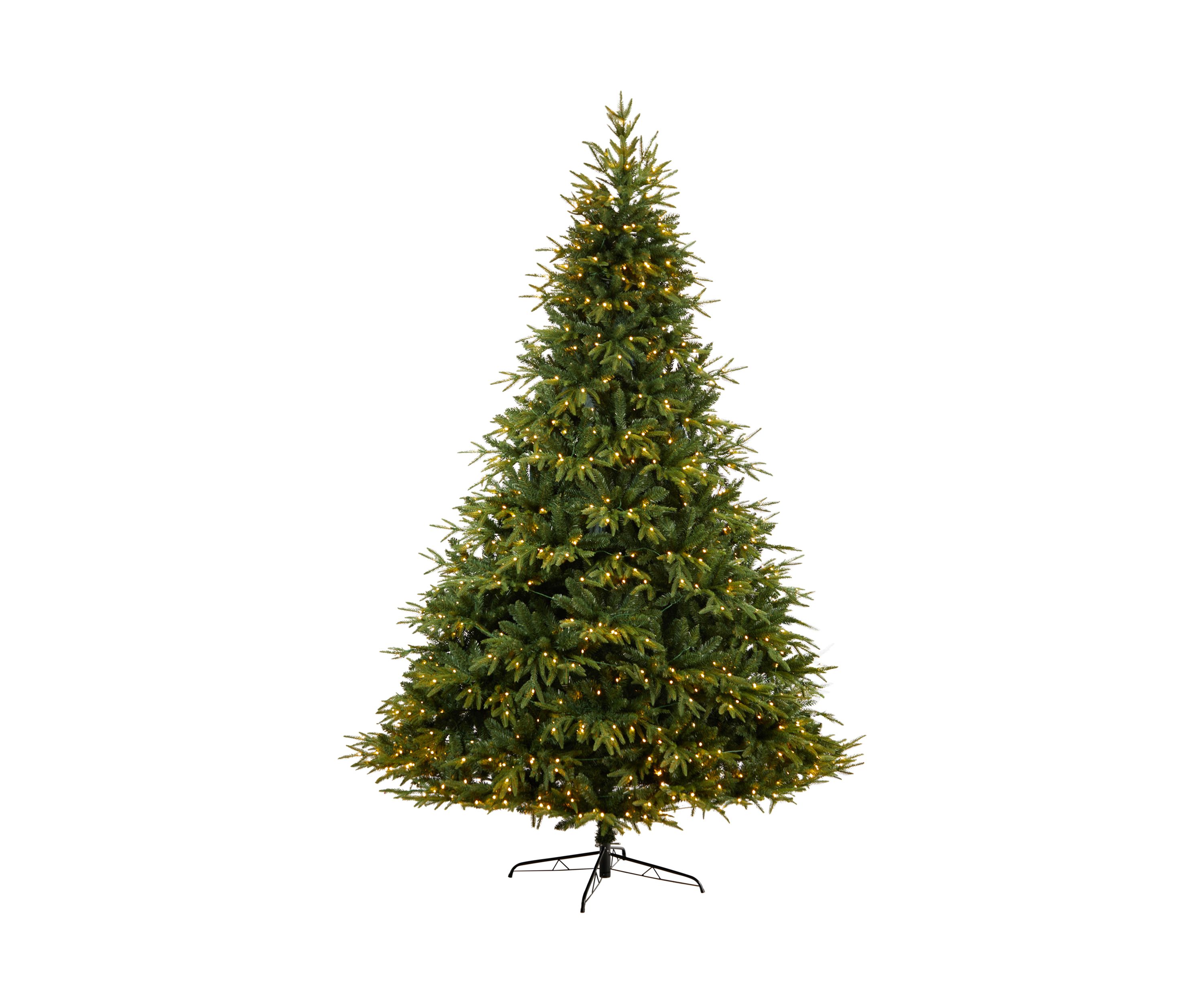 9 Foot Colorado Mountain Fir Natural Look Artificial Christmas Tree with 900 Multi LED Lights and 4600 Bendable Branches