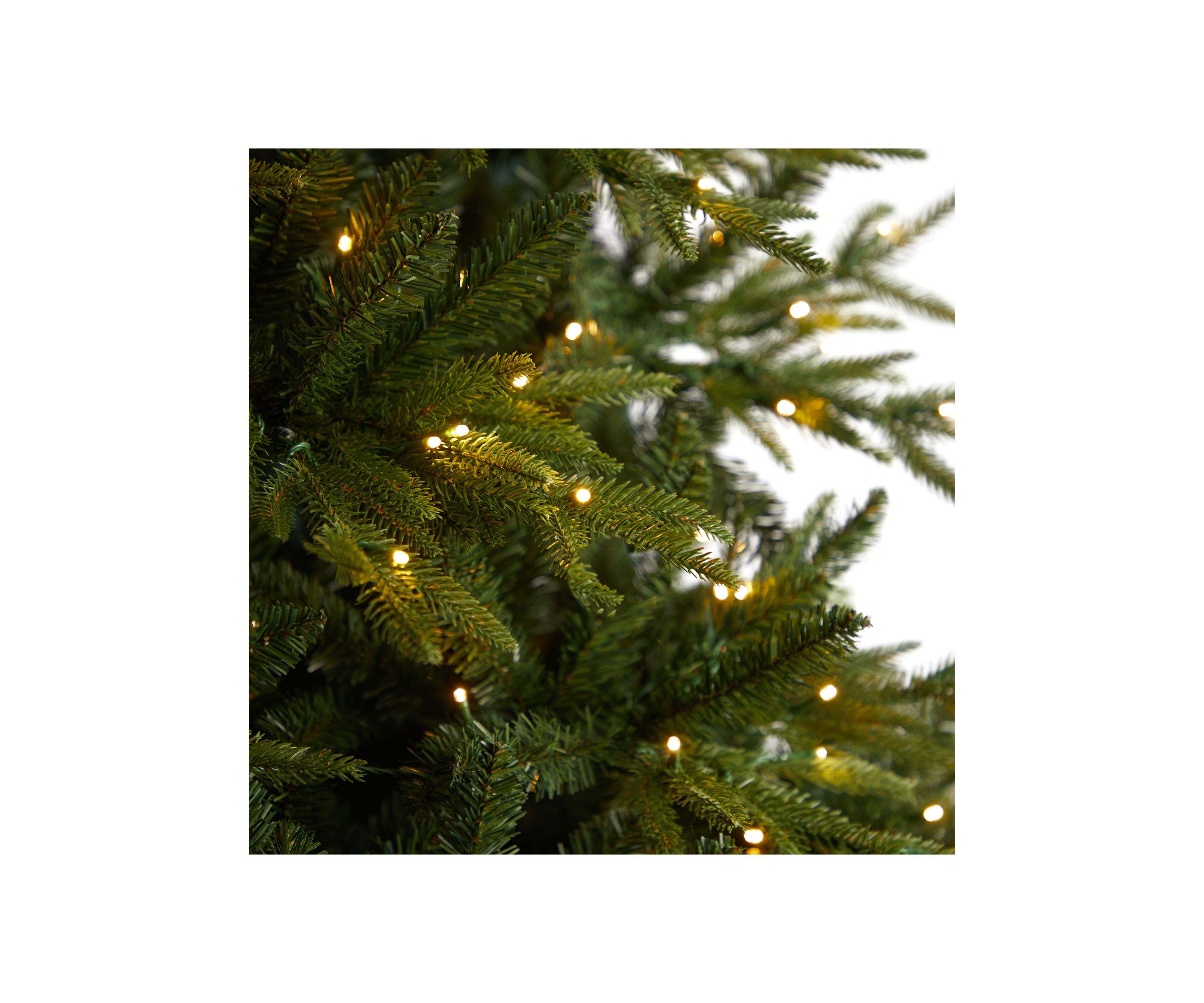 9 Foot Colorado Mountain Fir Natural Look Artificial Christmas Tree with 900 Multi LED Lights and 4600 Bendable Branches