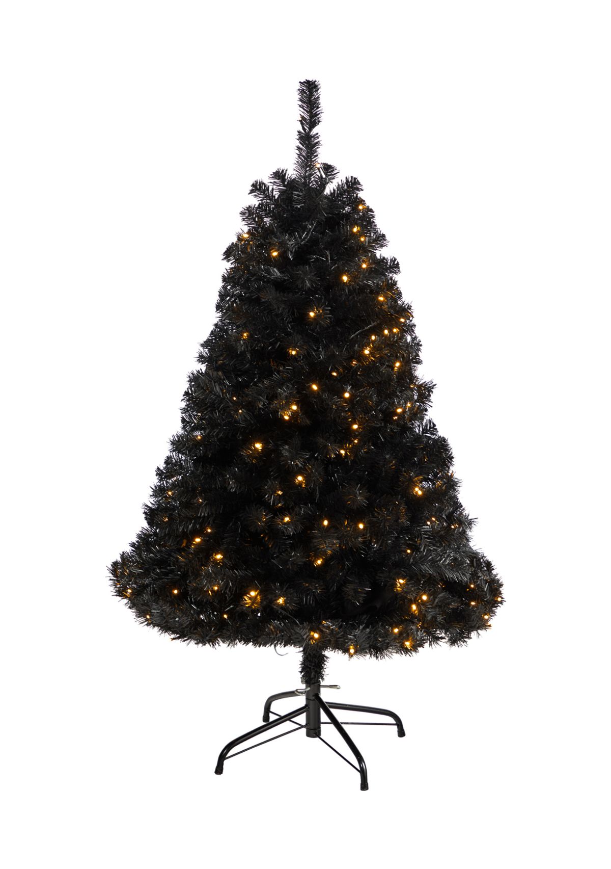 4 Foot Black Artificial Christmas Tree with 170 Clear LED Lights