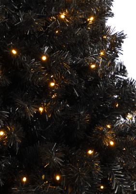 4 Foot Black Artificial Christmas Tree with 170 Clear LED Lights