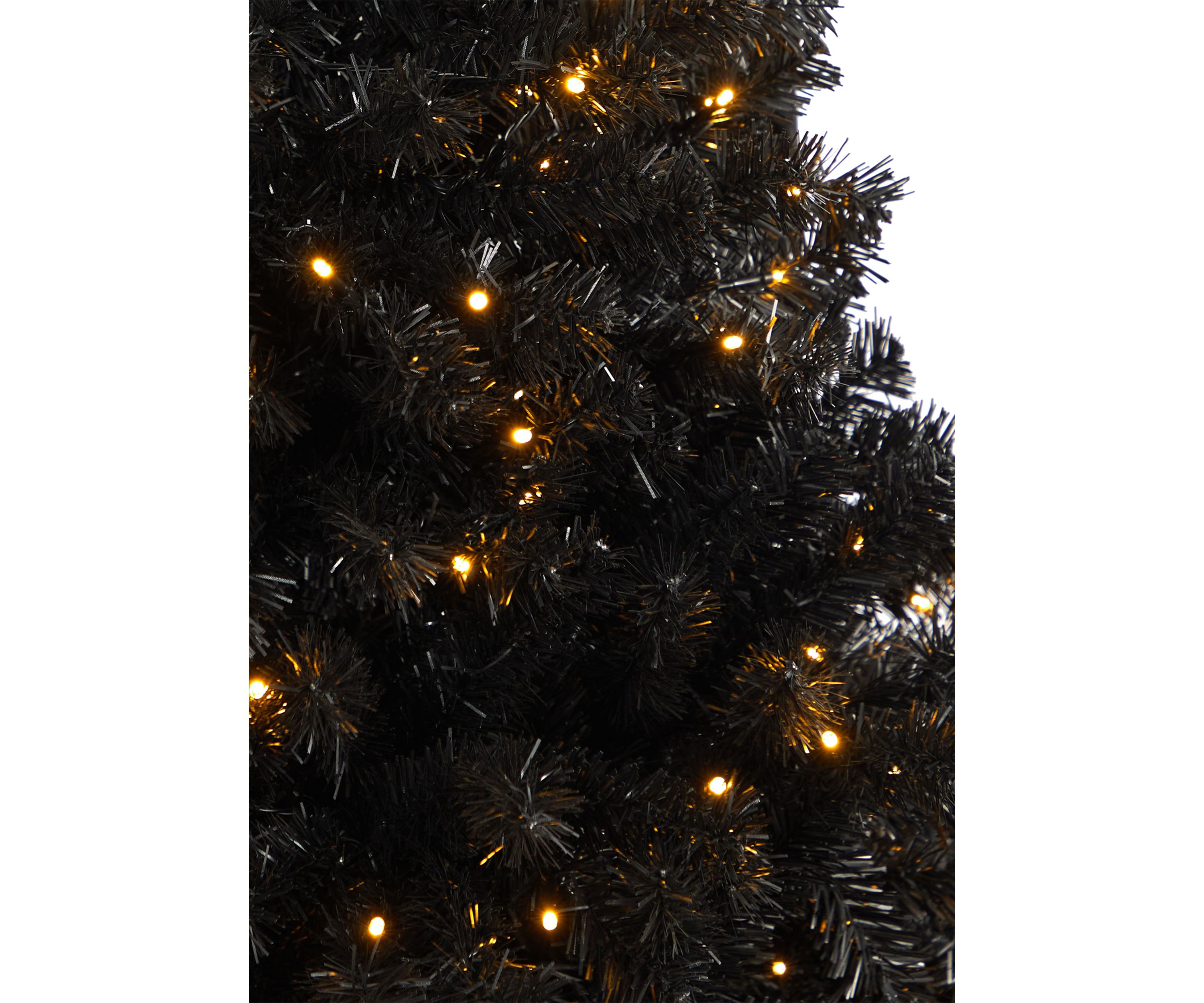 4 Foot Black Artificial Christmas Tree with 170 Clear LED Lights