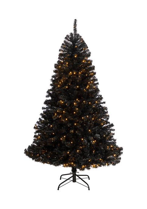 Nearly Natural 6 Foot Black Artificial Christmas Tree