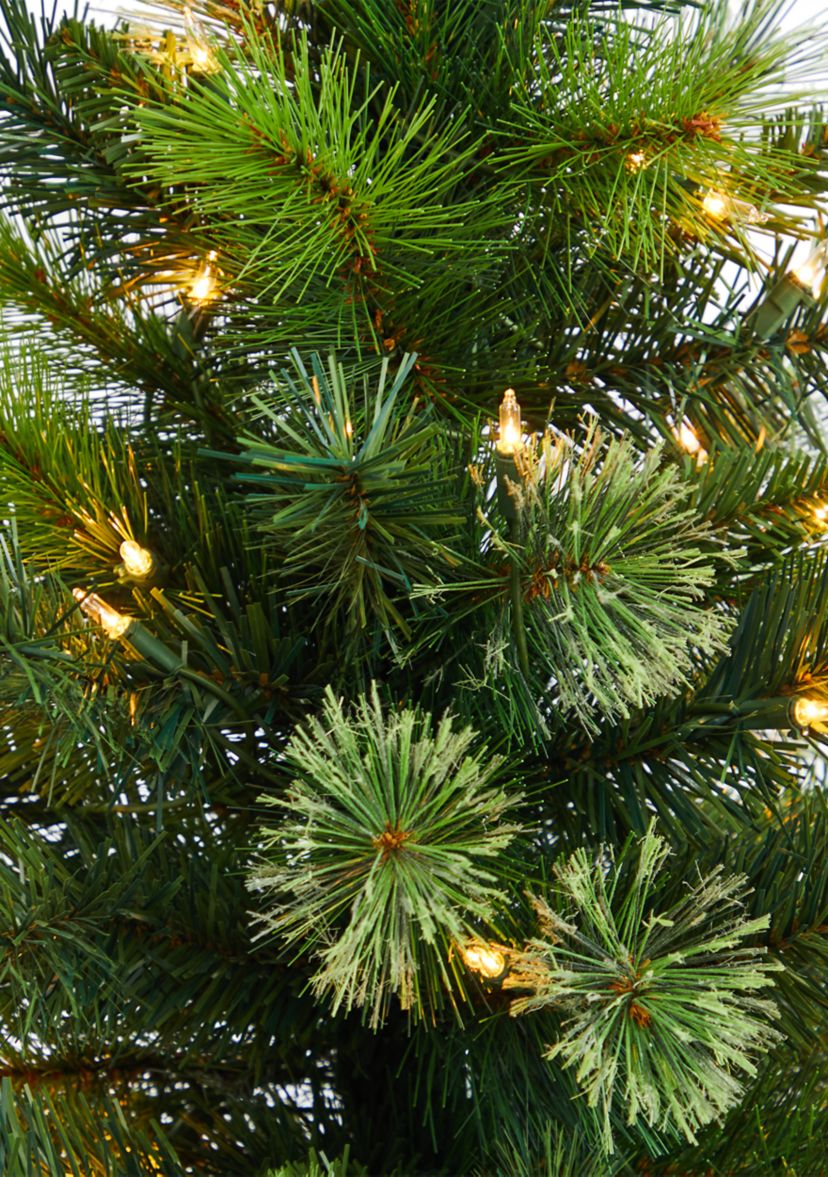 4.5 Foot Oregon Pine Artificial Christmas Artificial in Decorative Planter with 250 Bendable Branches and 100 Warm White Lights