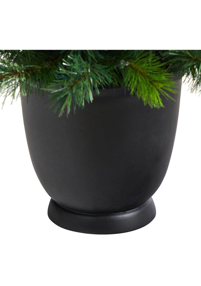 4.5 Foot Oregon Pine Artificial Christmas Artificial in Decorative Planter with 250 Bendable Branches and 100 Warm White Lights