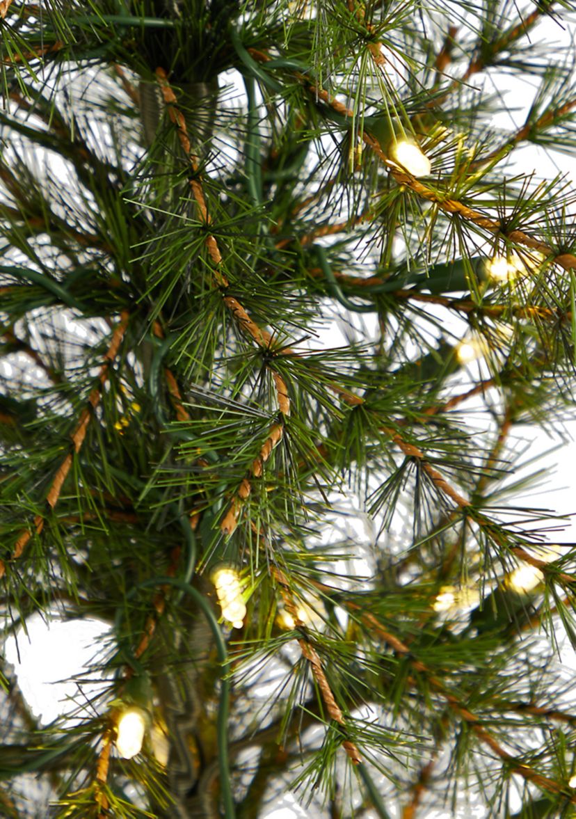 3 Artificial Christmas Tree with 50 Clear LED Lights Set in a Burlap Base