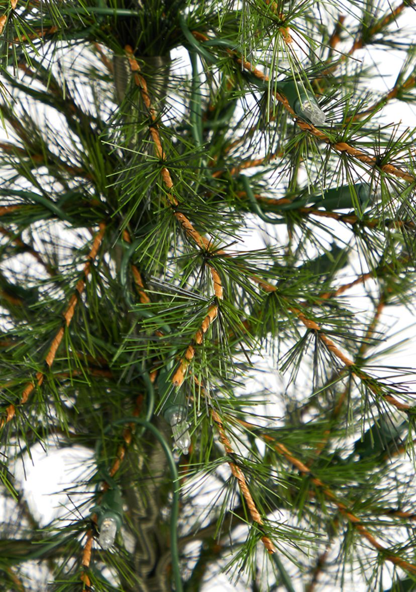 3 Artificial Christmas Tree with 50 Clear LED Lights Set in a Burlap Base