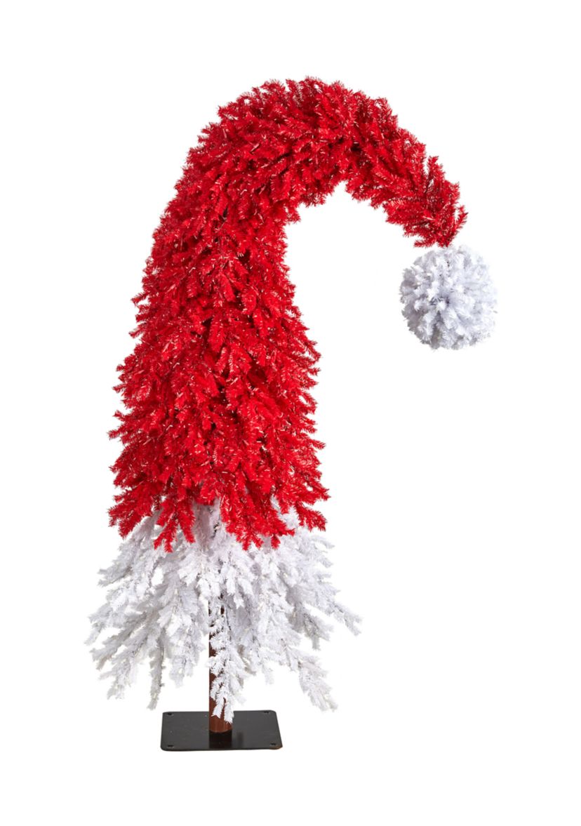 9 Holiday Red Santa Hat Christmas Tree with 600 LED lights and 1992 Bendable Branches
