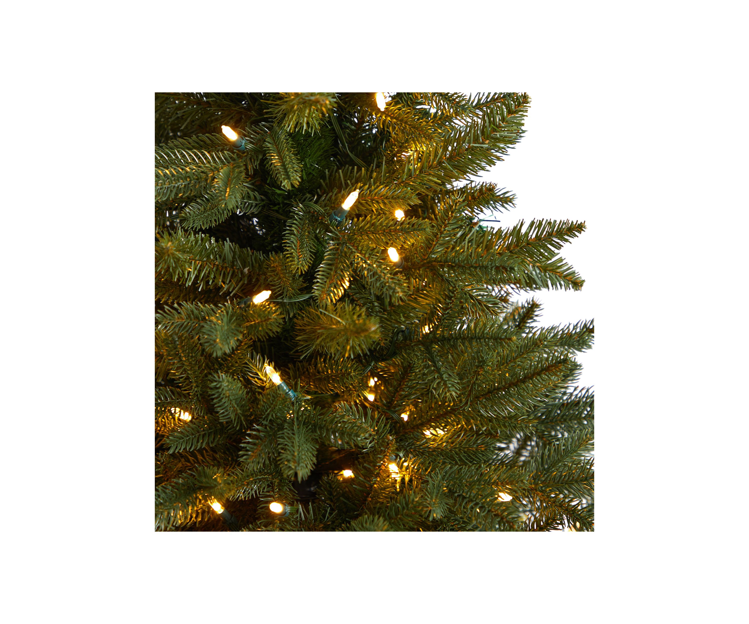 5-Foot Colorado Aspen Pre-Lit Artificial Porch Christmas Tree with 200 LED lights and 497 Bendable Branches in Decorative Planter