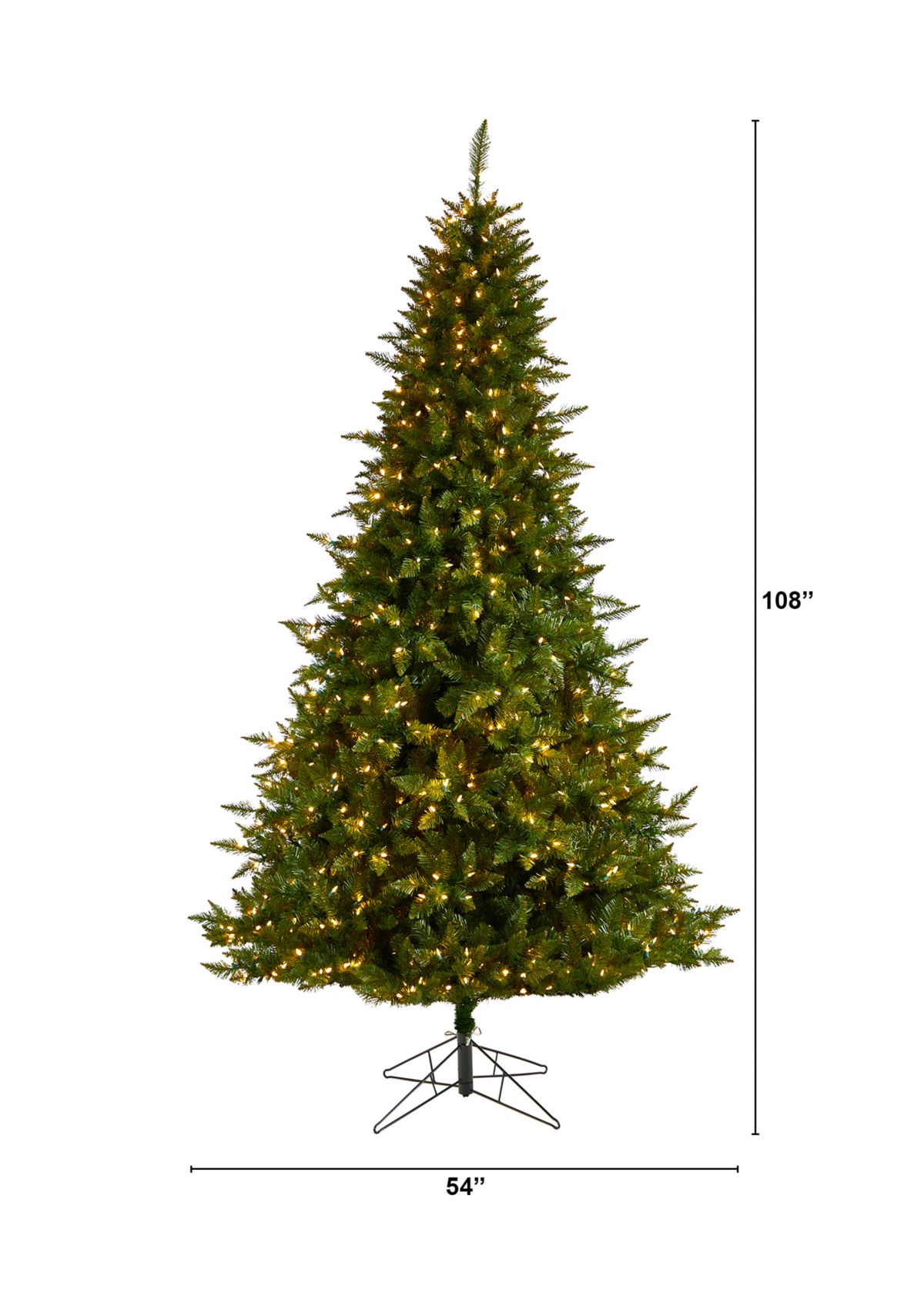 9-Foot Vermont Spruce Artificial Christmas Tree with 850 Color Changing (Multifunction with Remote Control) LED Lights with Instant Connect Technology and 1984 Bendable Branches