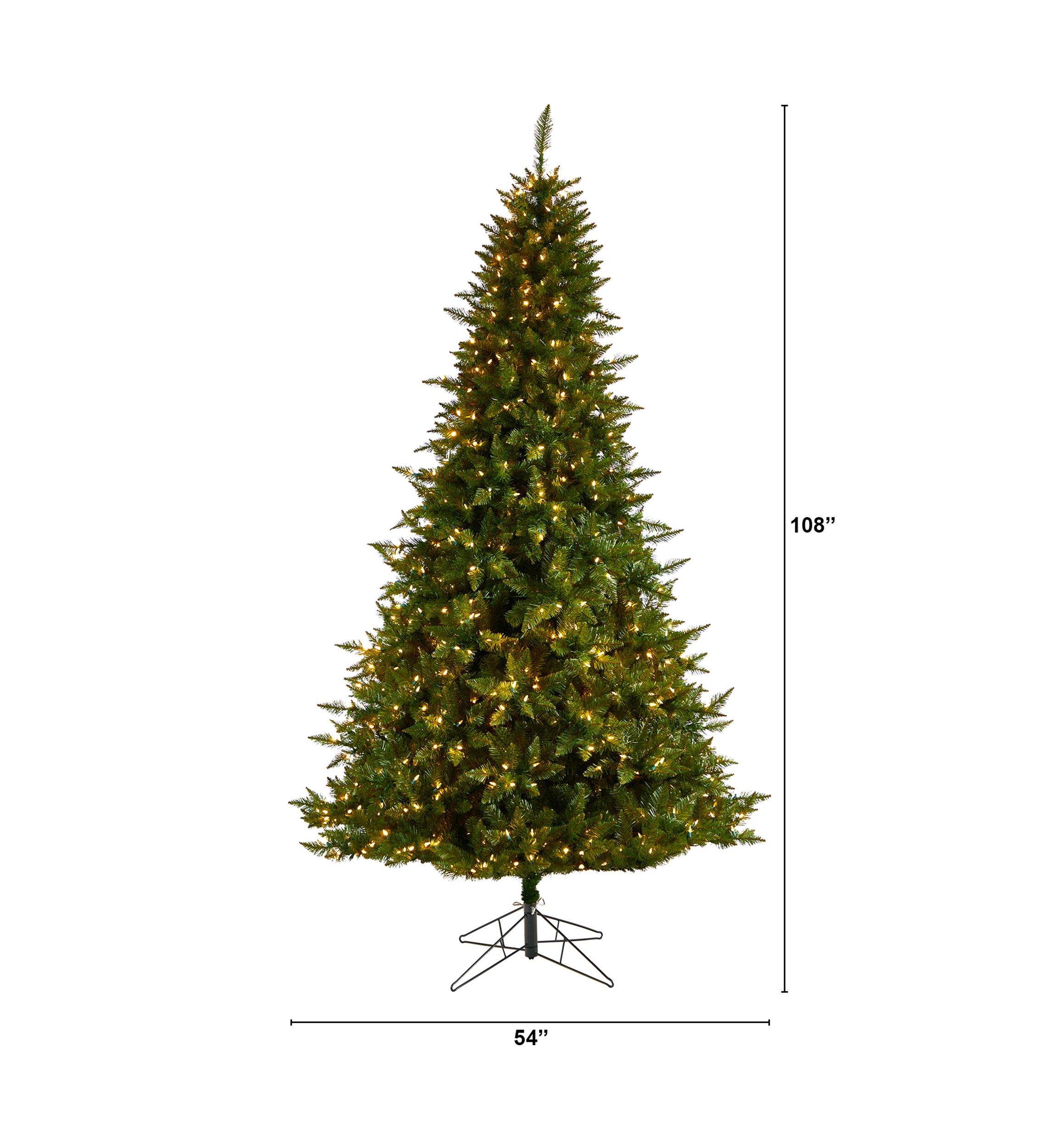 9-Foot Vermont Spruce Artificial Christmas Tree with 850 Color Changing (Multifunction with Remote Control) LED Lights with Instant Connect Technology and 1984 Bendable Branches