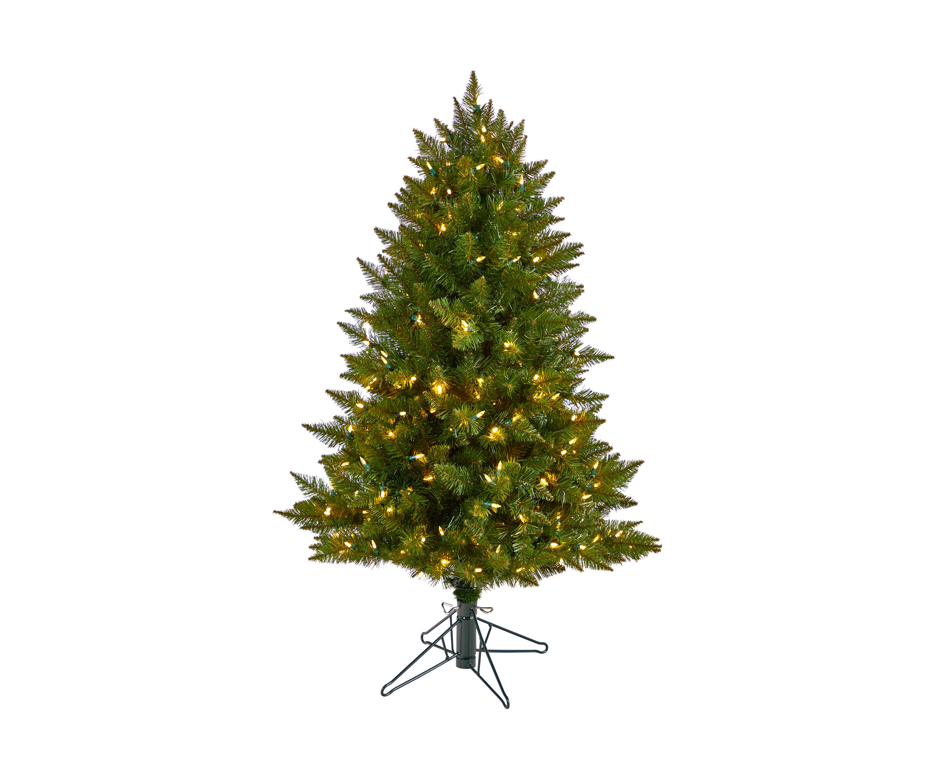 4-Foot Vermont Spruce Artificial Christmas Tree with 200 Color Changing (Multifunction and Remote Control) LED Lights and 400 Bendable Branches