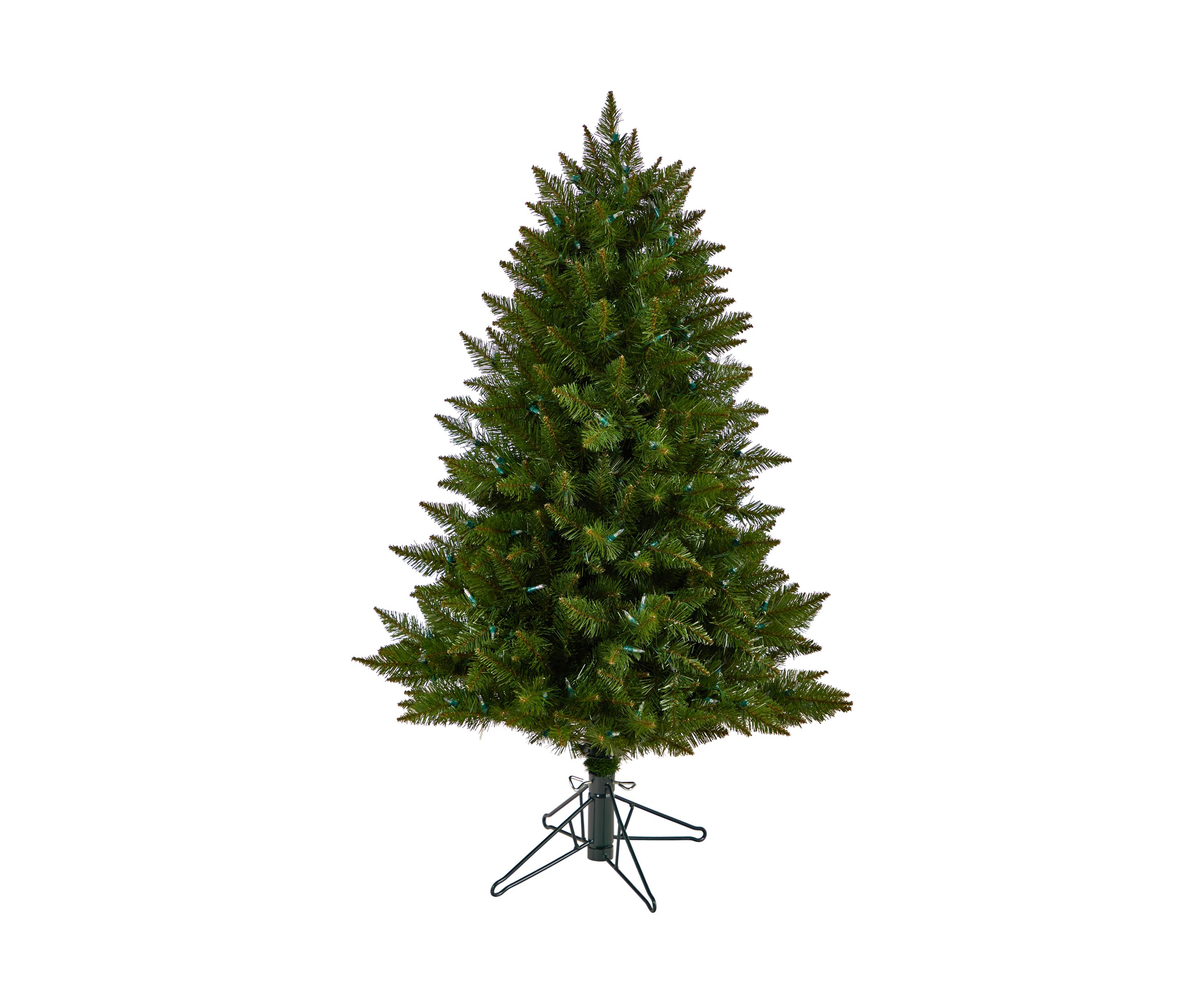 4-Foot Vermont Spruce Artificial Christmas Tree with 200 Color Changing (Multifunction and Remote Control) LED Lights and 400 Bendable Branches