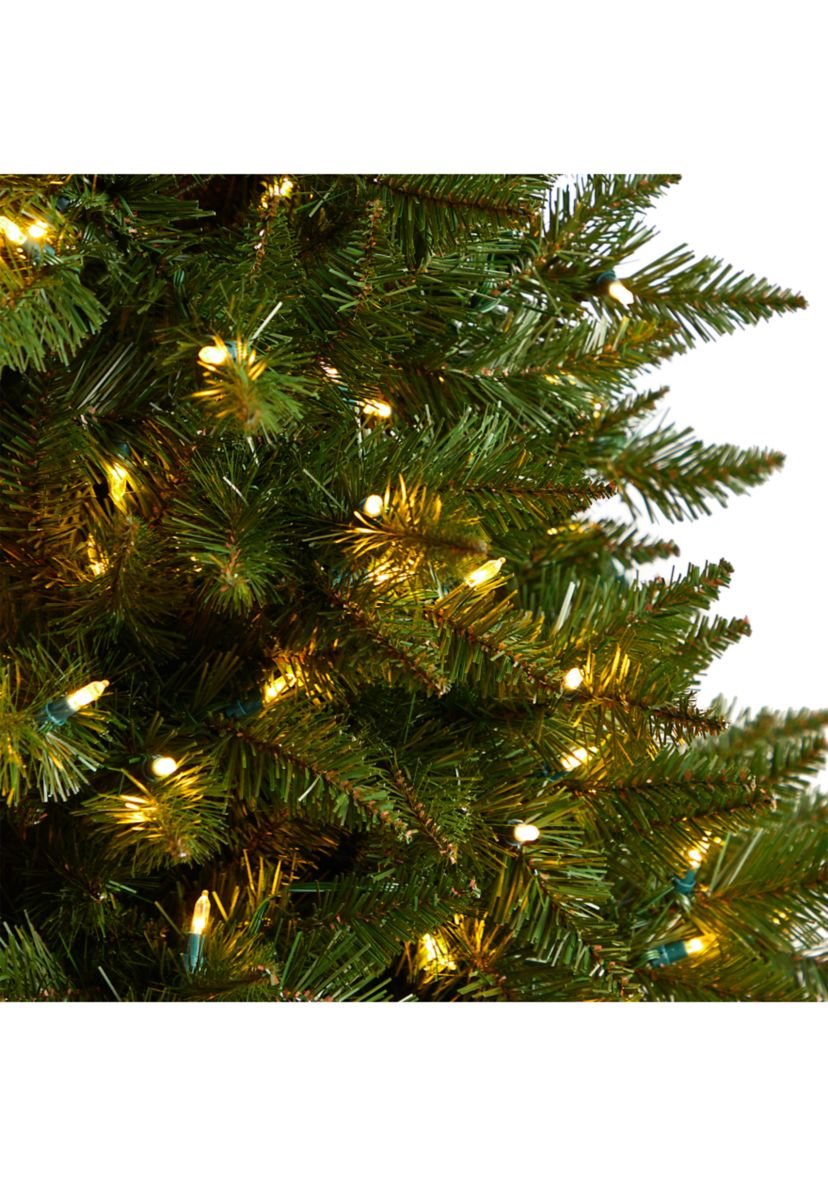 4-Foot Vermont Spruce Artificial Christmas Tree with 200 Color Changing (Multifunction and Remote Control) LED Lights and 400 Bendable Branches