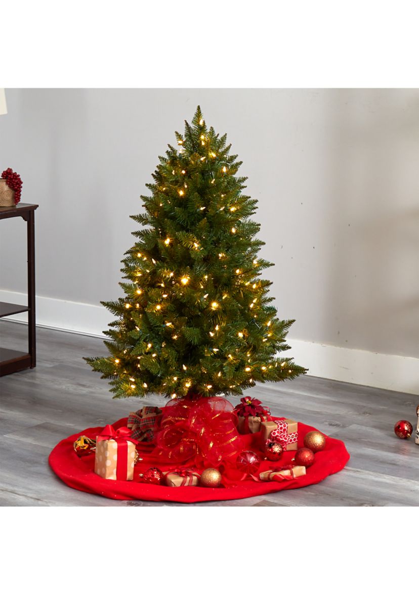 4-Foot Vermont Spruce Artificial Christmas Tree with 200 Color Changing (Multifunction and Remote Control) LED Lights and 400 Bendable Branches