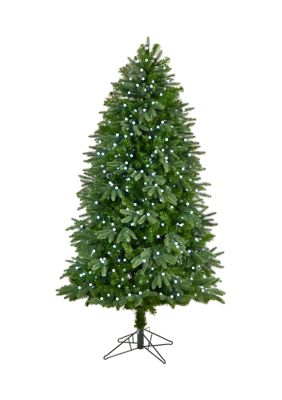 6.5-Foot Fraser Fir Artificial Christmas Tree with 550 Gum Ball LED Lights with Instant Connect Technology and 965 Bendable Branches