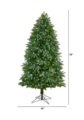 6.5-Foot Fraser Fir Artificial Christmas Tree with 550 Gum Ball LED Lights with Instant Connect Technology and 965 Bendable Branches