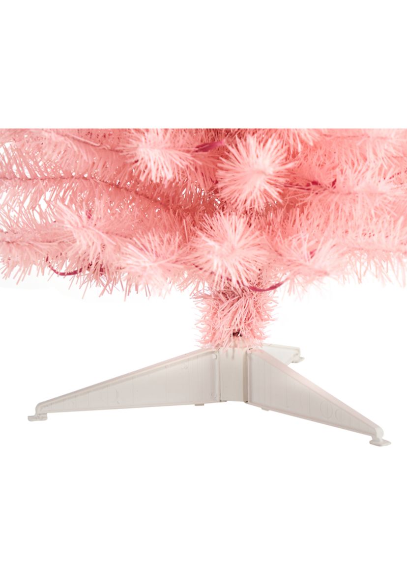 3 Foot Pink Artificial Christmas Tree with 50 LED Lights and 118 Bendable Branches