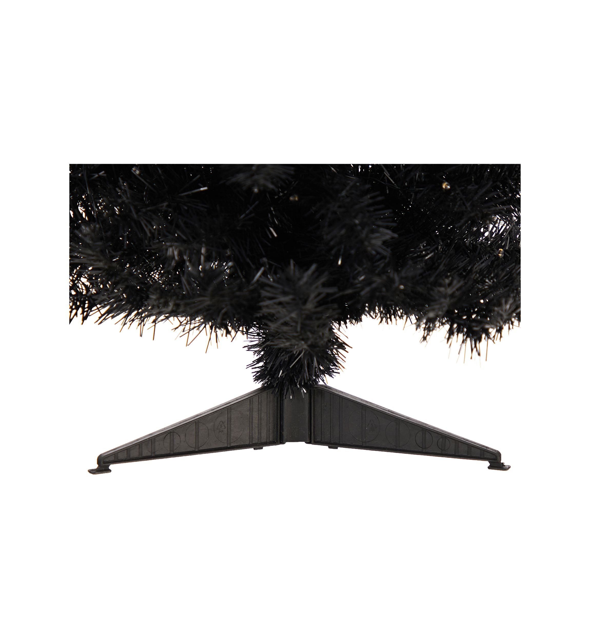 3 Foot Black Artificial Christmas Tree with 50 LED Lights and 118 Bendable Branches