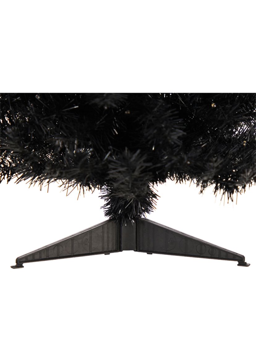 3 Foot Black Artificial Christmas Tree with 50 LED Lights and 118 Bendable Branches