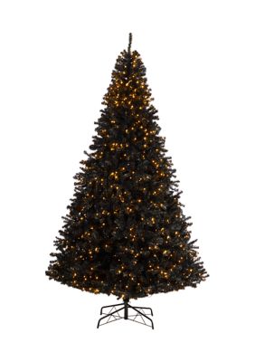 Nearly Natural 10 Foot Black Artificial Christmas Tree with 950 Clear LED Lights and 3056 Tips