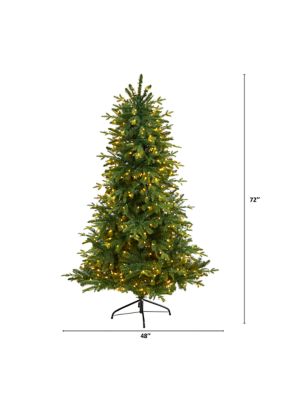 6-Foot Montreal Spruce Artificial Christmas Tree with 450 Warm White LED Lights and 1029 Bendable Branches