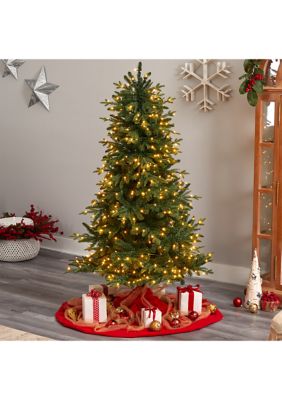 6-Foot Montreal Spruce Artificial Christmas Tree with 450 Warm White LED Lights and 1029 Bendable Branches