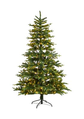 7-Foot Montreal Spruce Artificial Christmas Tree with 650 Warm White LED Lights and 1575 Bendable Branches
