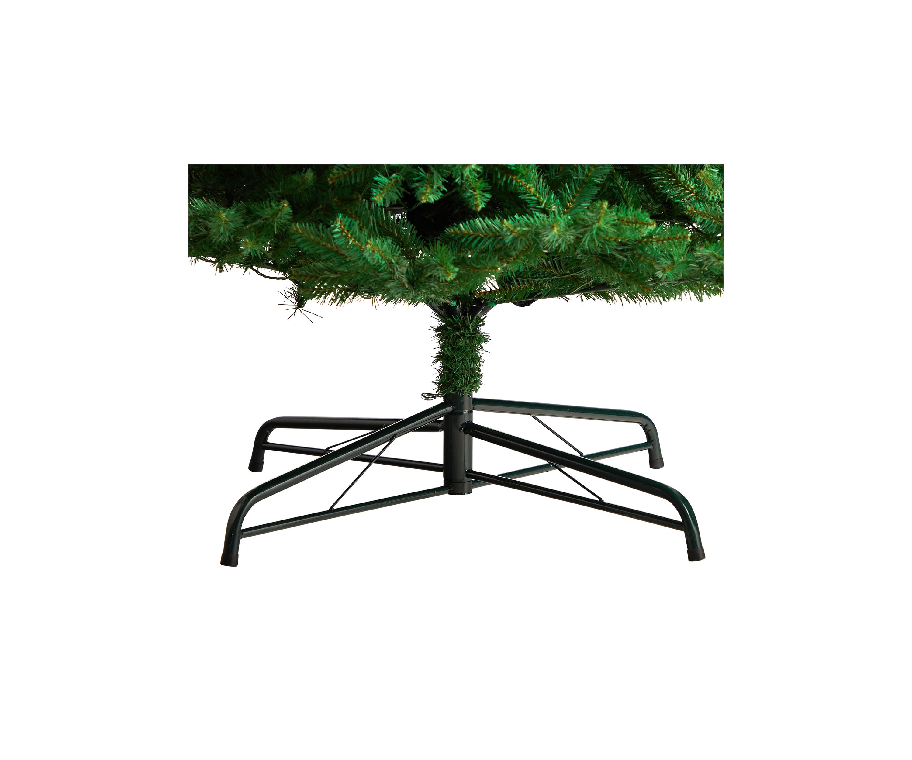 12 Foot Slim Green Mountain Pine Artificial Christmas Tree with 1100 Clear LED Lights and 3235 Tips