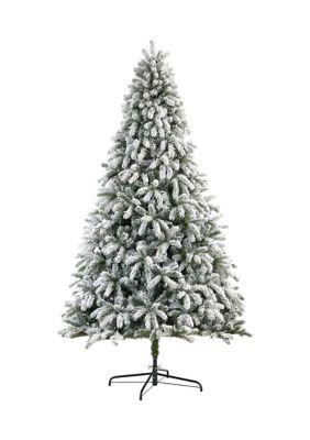 9-Foot Flocked South Carolina Spruce Artificial Christmas Tree with 850 Clear Lights and 2329 Bendable Branches