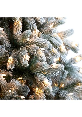 9-Foot Flocked South Carolina Spruce Artificial Christmas Tree with 850 Clear Lights and 2329 Bendable Branches