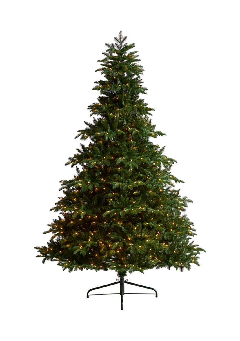 8 Foot South Carolina Spruce Artificial Christmas Tree with 700 White Warm Lights and 3412 Bendable Branches