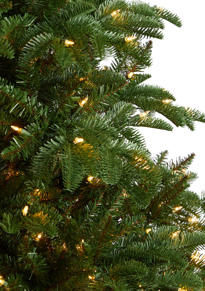 8 Foot South Carolina Spruce Artificial Christmas Tree with 700 White Warm Lights and 3412 Bendable Branches