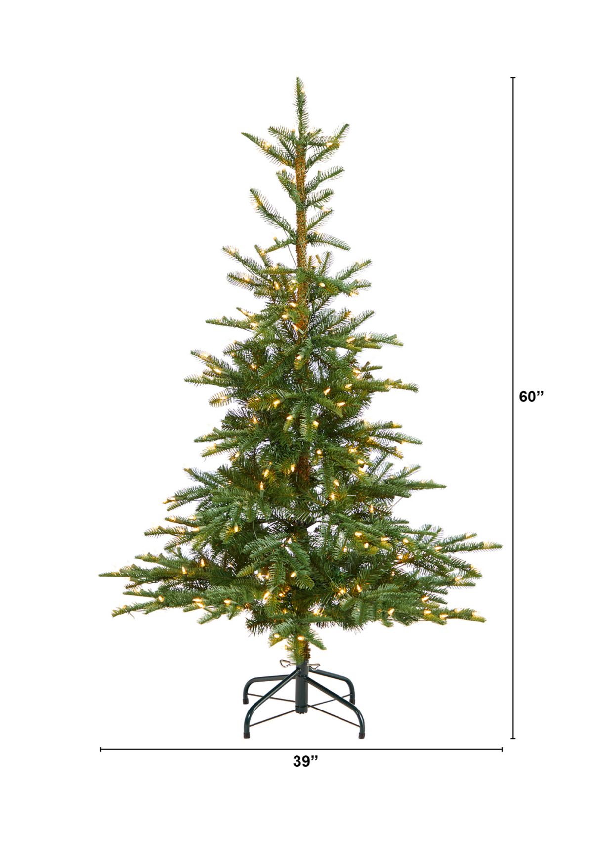 5-Foot Layered Washington Spruce Artificial Christmas Tree with 200 Clear Lights and 385 Bendable Branches