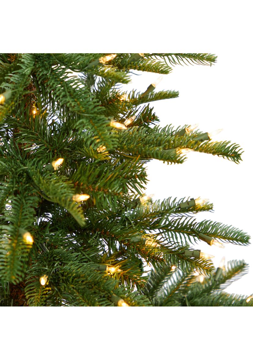 5-Foot Layered Washington Spruce Artificial Christmas Tree with 200 Clear Lights and 385 Bendable Branches