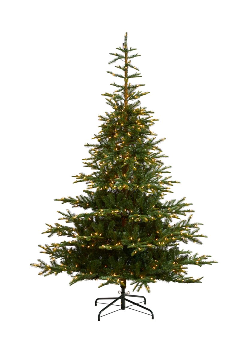8-Foot Layered Washington Spruce Artificial Christmas Tree with 650 Clear Lights and 1561 Bendable Branches