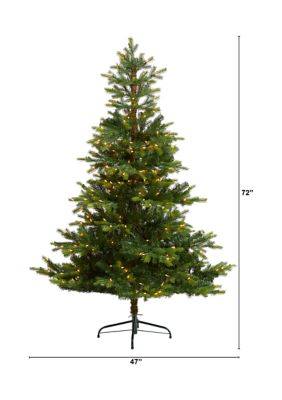 6 Foot North Carolina Spruce Artificial Christmas Tree with 350 Clear Lights and 631 Bendable Branches