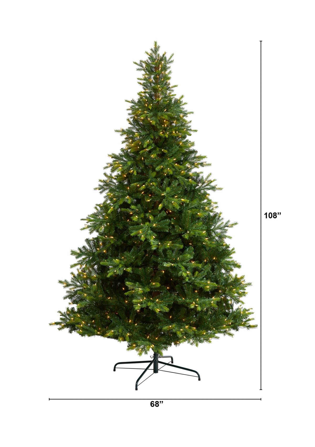 9-Foot North Carolina Spruce Artificial Christmas Tree with 750 Clear Lights and 1912 Bendable Branches