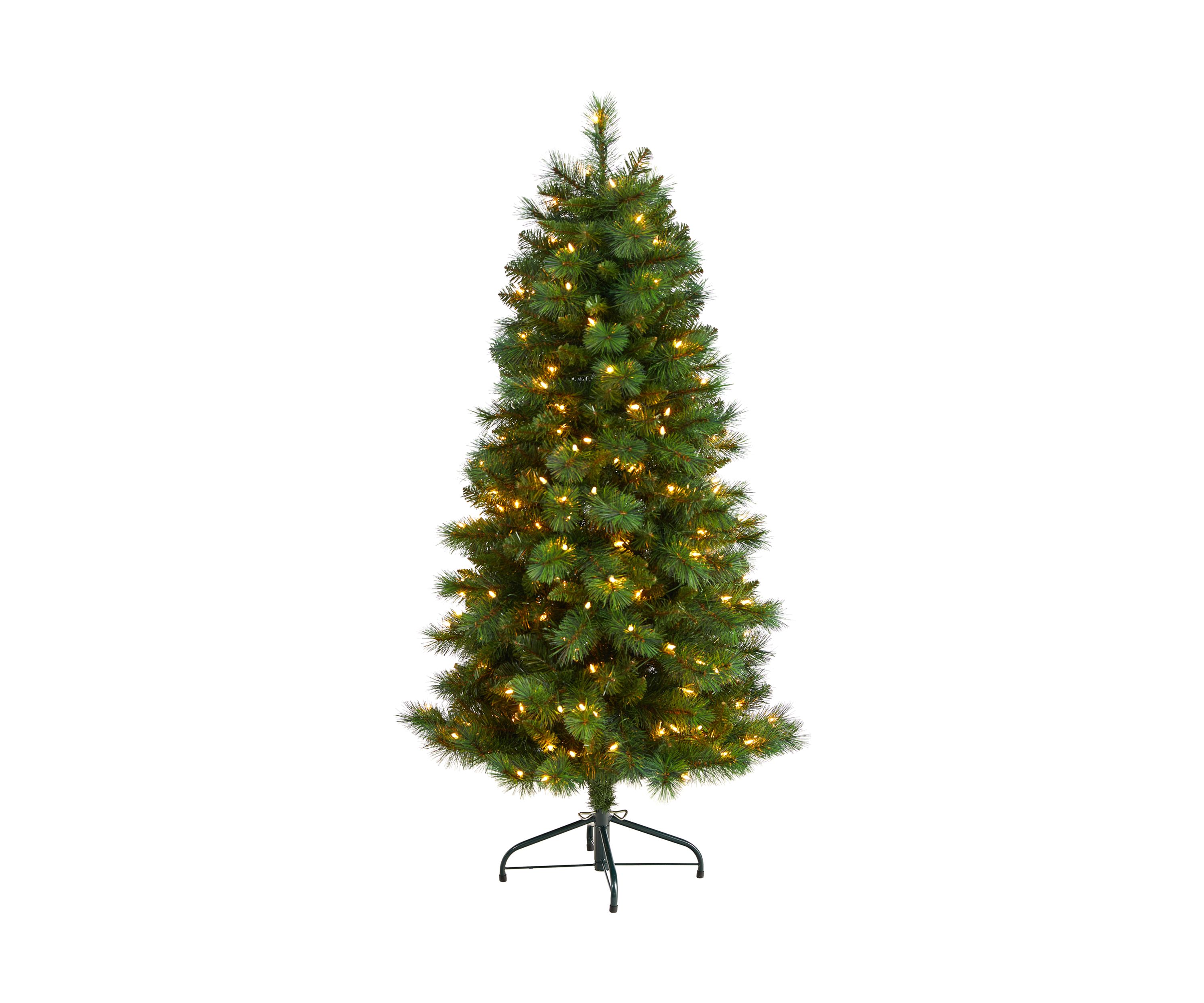 5-Foot Slim West Virginia Mountain Pine Artificial Christmas Tree with 200 Clear Lights and 467 Bendable Branches