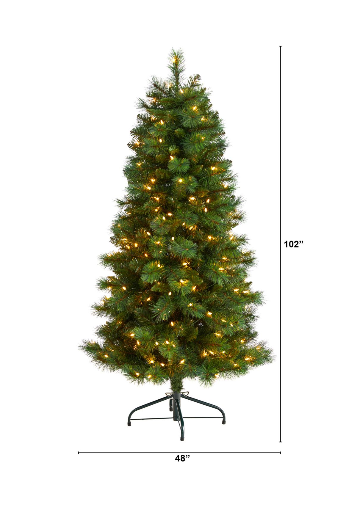 5-Foot Slim West Virginia Mountain Pine Artificial Christmas Tree with 200 Clear Lights and 467 Bendable Branches