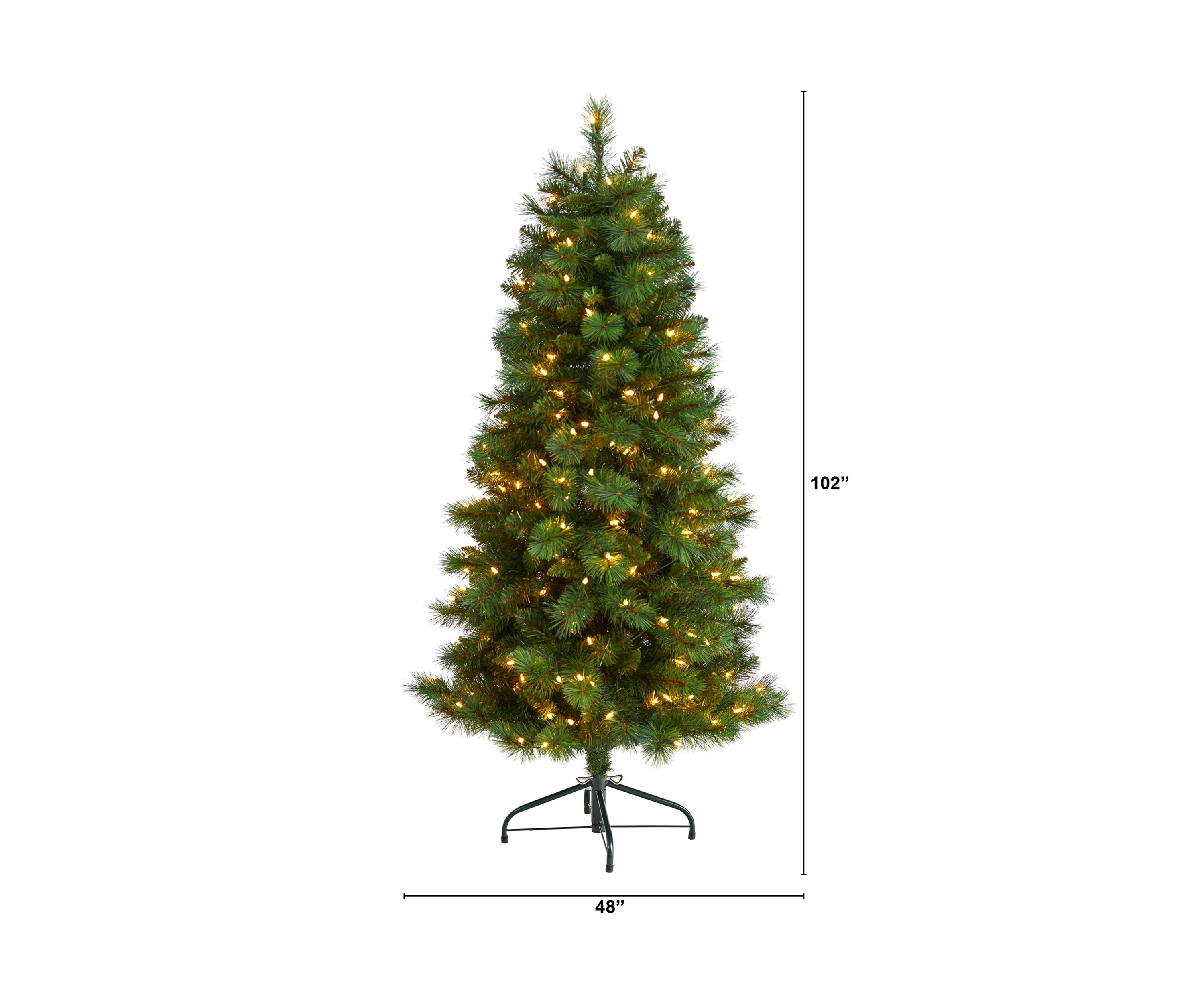 5-Foot Slim West Virginia Mountain Pine Artificial Christmas Tree with 200 Clear Lights and 467 Bendable Branches