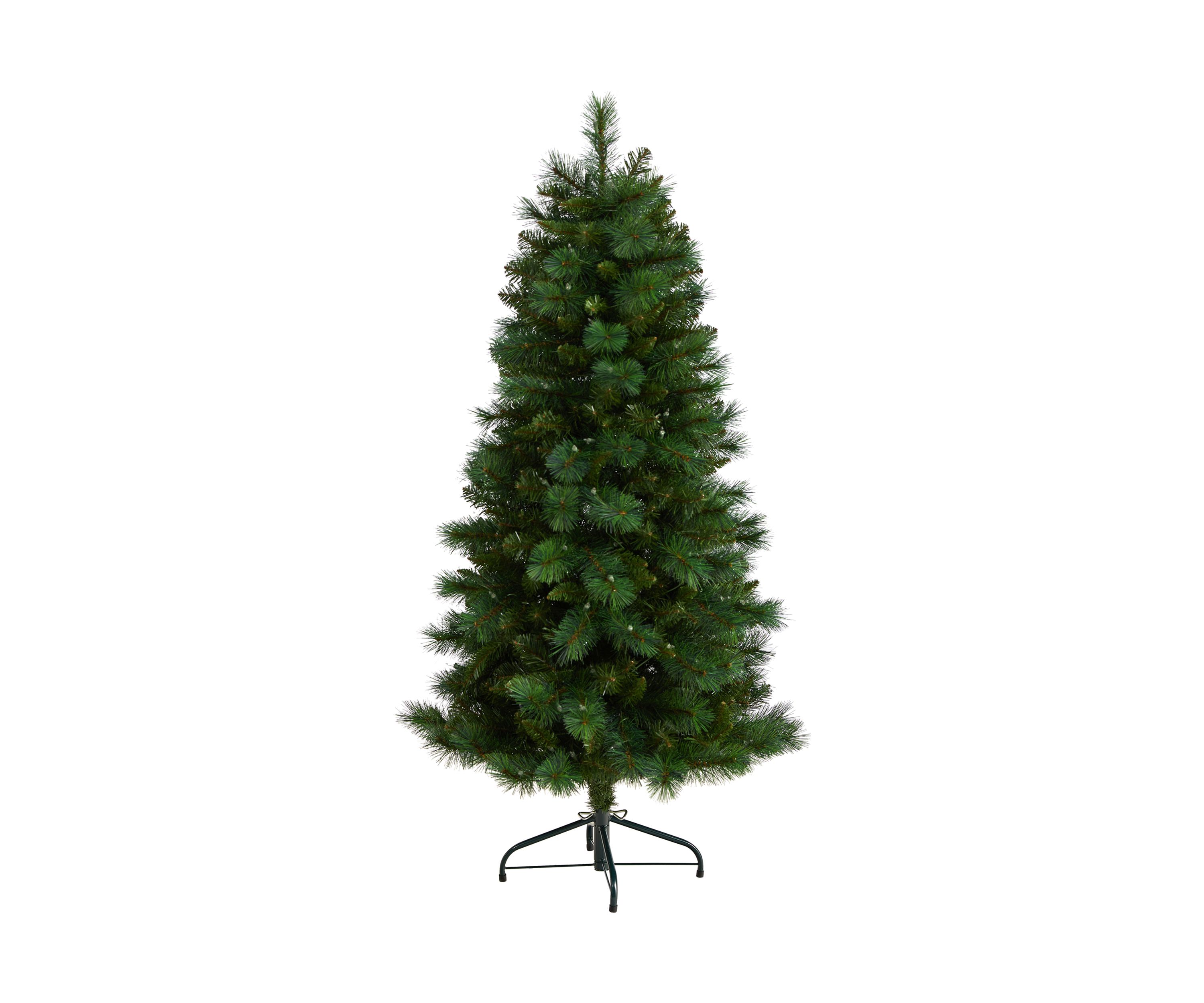 5-Foot Slim West Virginia Mountain Pine Artificial Christmas Tree with 200 Clear Lights and 467 Bendable Branches