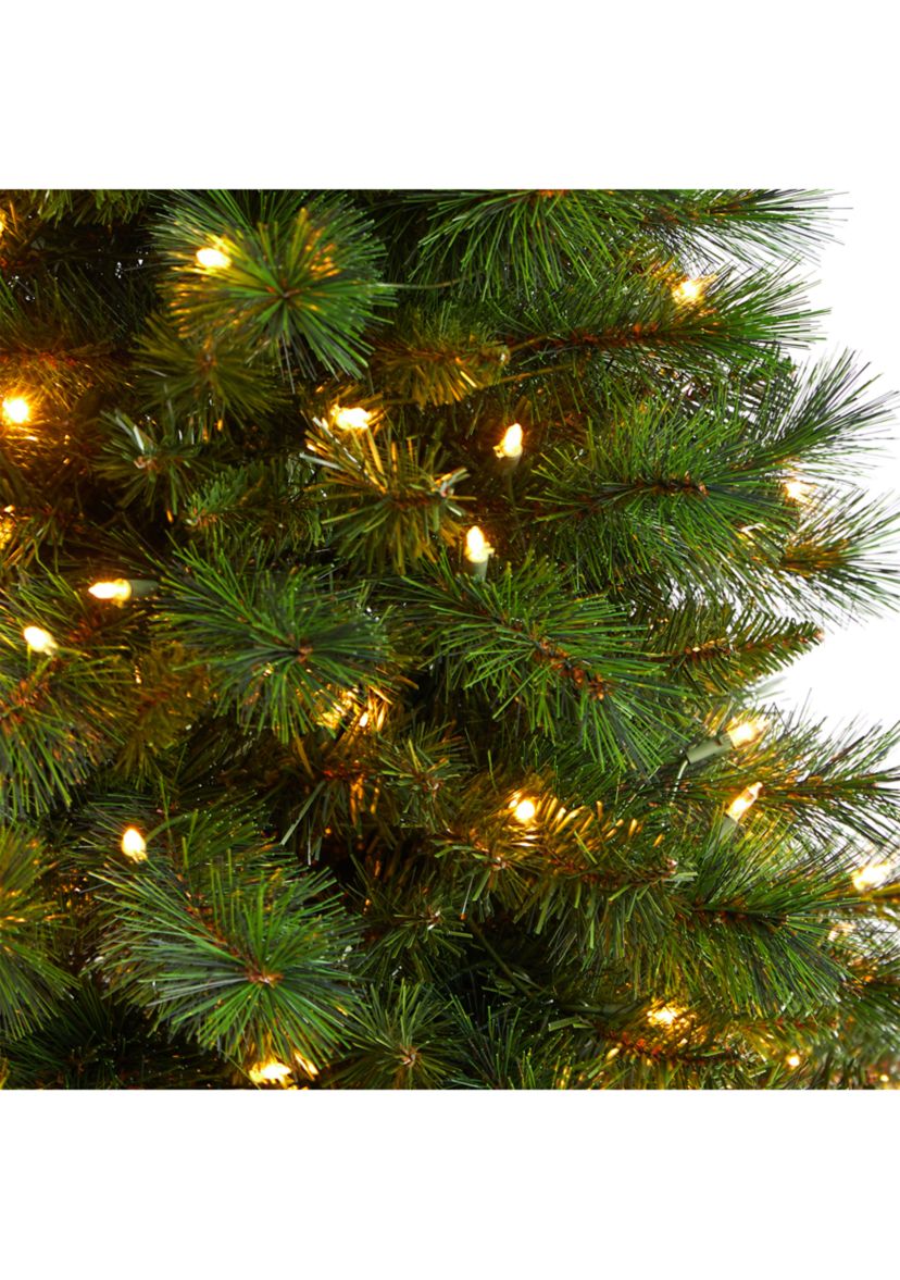 5-Foot Slim West Virginia Mountain Pine Artificial Christmas Tree with 200 Clear Lights and 467 Bendable Branches