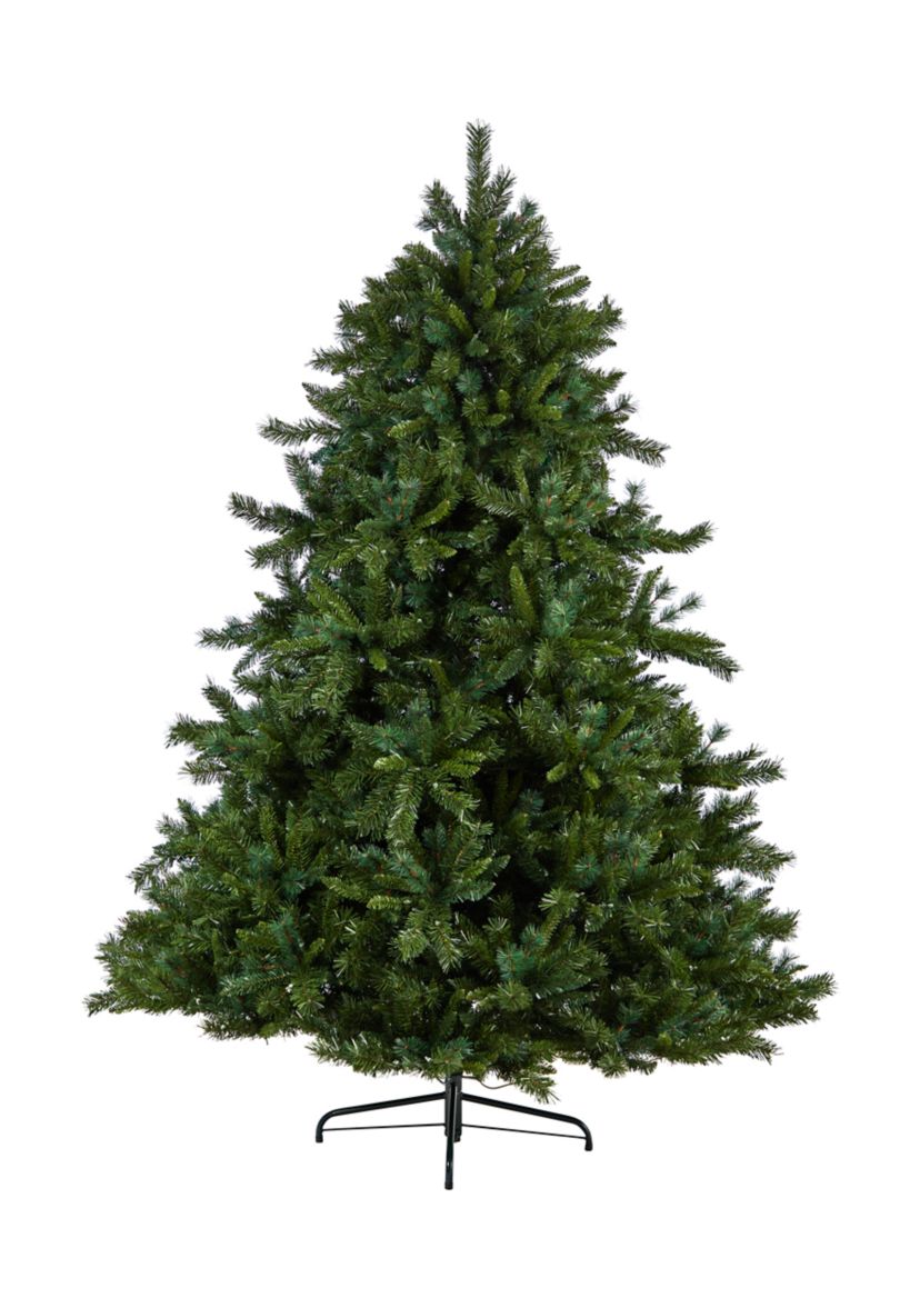 8-Foot Wyoming Mixed Pine Artificial Christmas Tree with 650 Clear Lights and 2302 Bendable Branches