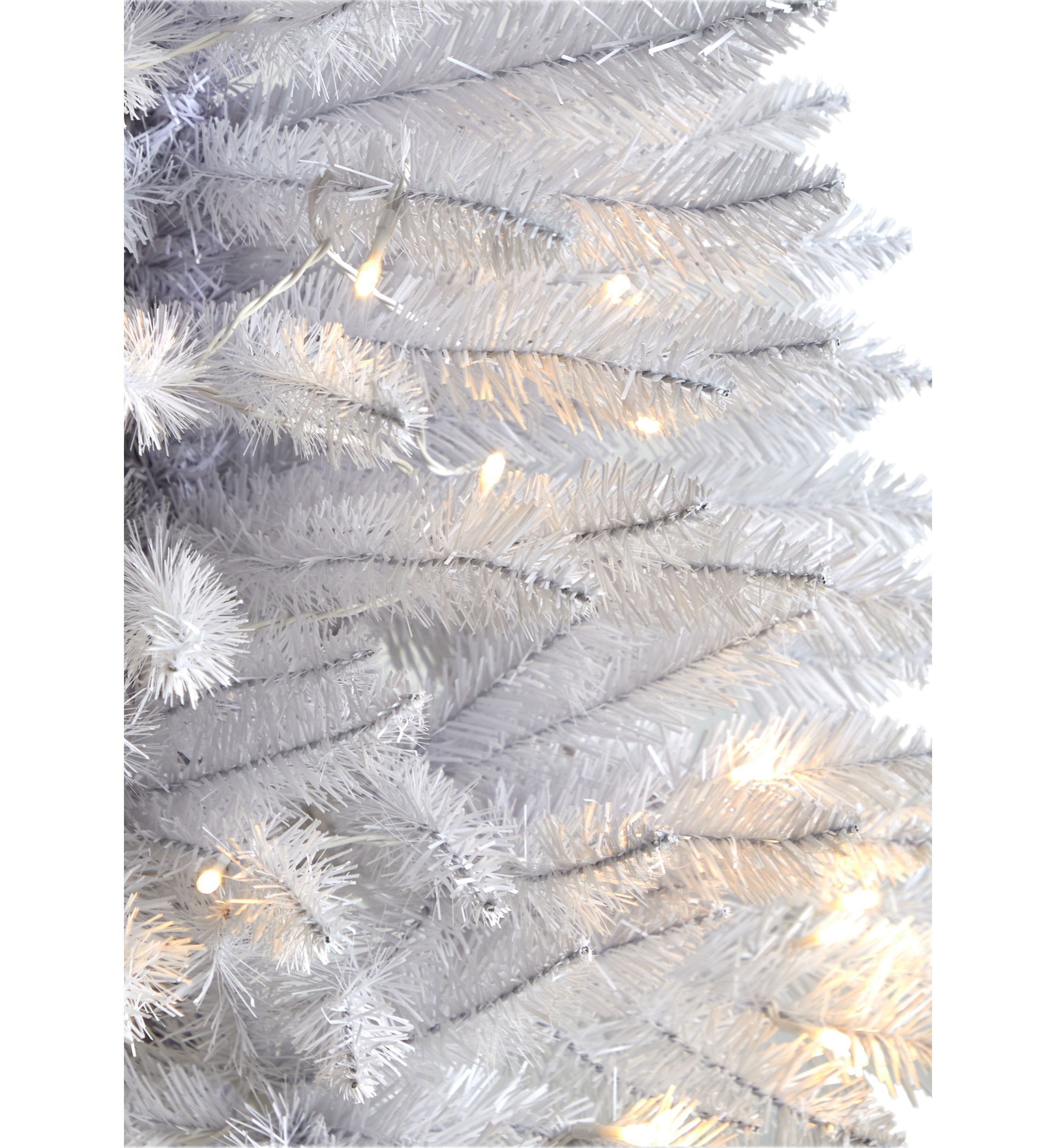 3 Foot Slim White Artificial Christmas Tree with 50 Warm White LED Lights and 161 Bendable Branches